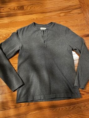 Taylor Stitch Charcoal Long Sleeve Henley